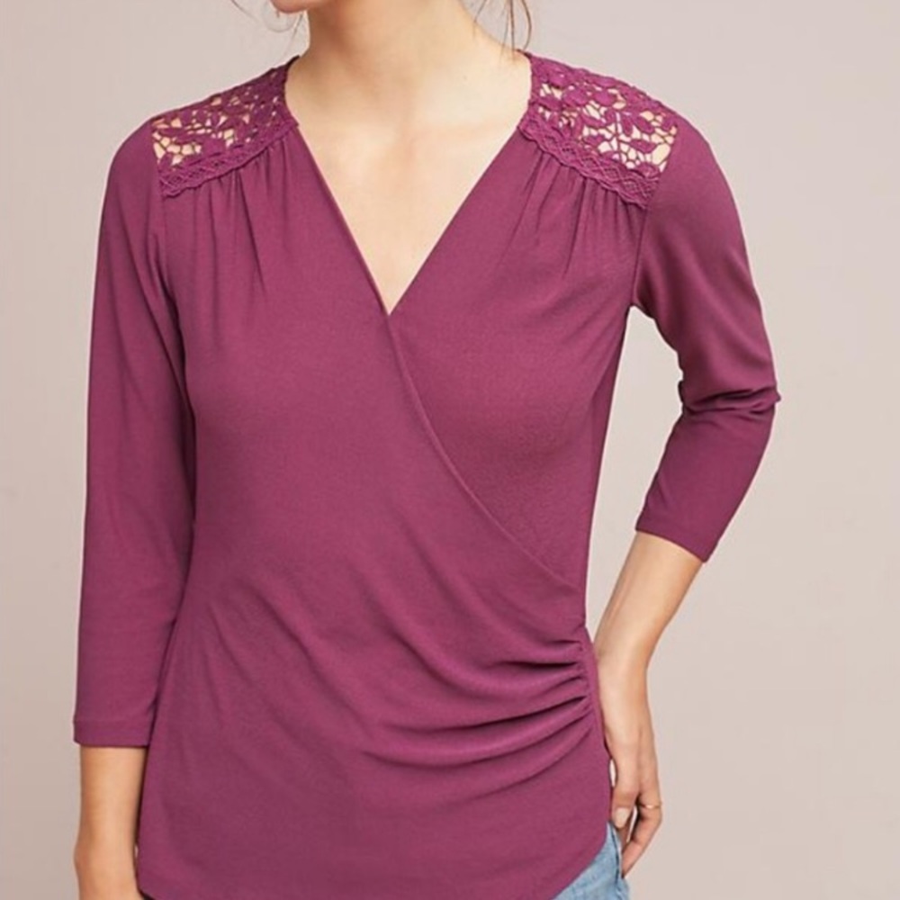 Maeve Marywood Anthropologie Wrap Top
